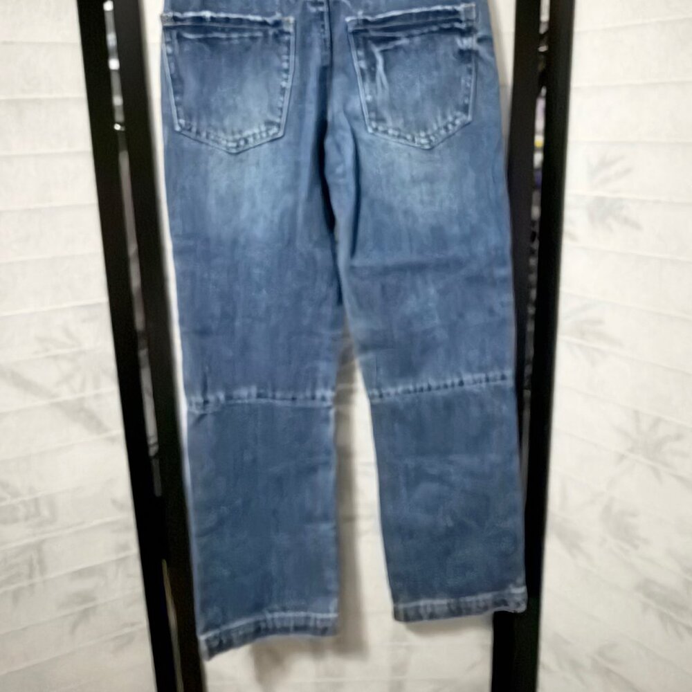 RSQ Girls Baggy Jeans Size 7 NWT Dark Wash Knee Seam‎ Skater Y2K Cropped Tillys - Picture 2 of 8